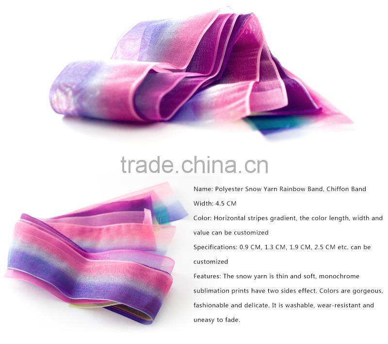 Factory Wholesale Custom Printed Wave Wide Grosgrain Rainbow Ribbon For Bulk Ribbon