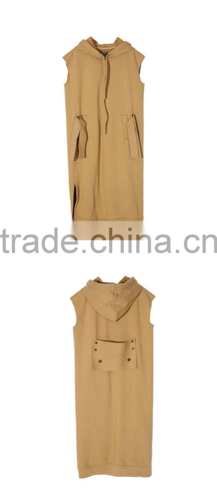 women wholesale plain black gym oversized sport windprof pull over streetwear long sleeveless hoodie dress manufacturers