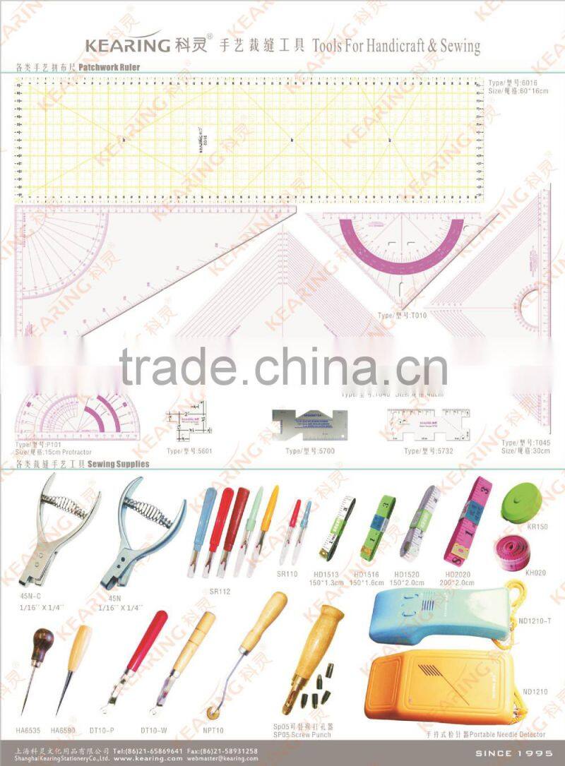 Kearing Grading Triangle Rulers Transparent Acrylic Scale Triangular Rulers with Protractor # T045