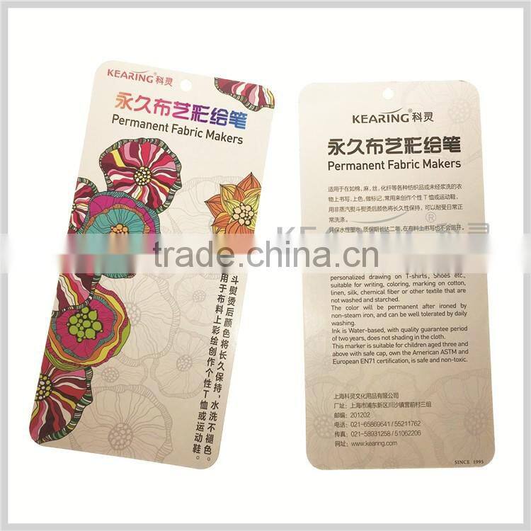 fabric marking pen in permanent ink 1.0mm fiber tip 6pcs per pack #FM106