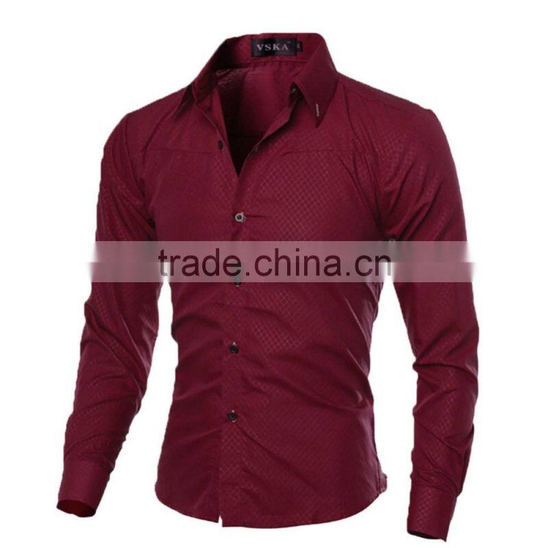 szxx New Fashion Mens Slim Fit Shirt Long Sleeve Dress Shirts