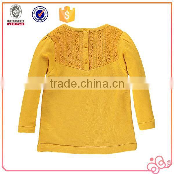 2016 star lace applique cute girl long tshirt middle east children wear