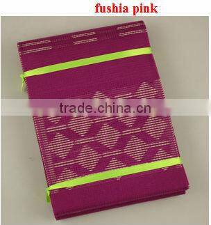 AO008 In Wine Red Color Matching Lace Fabric African Aso Oke Headtie For Party