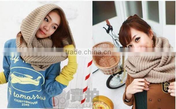 cashmere fashion winter knitted factory make round knit scarf