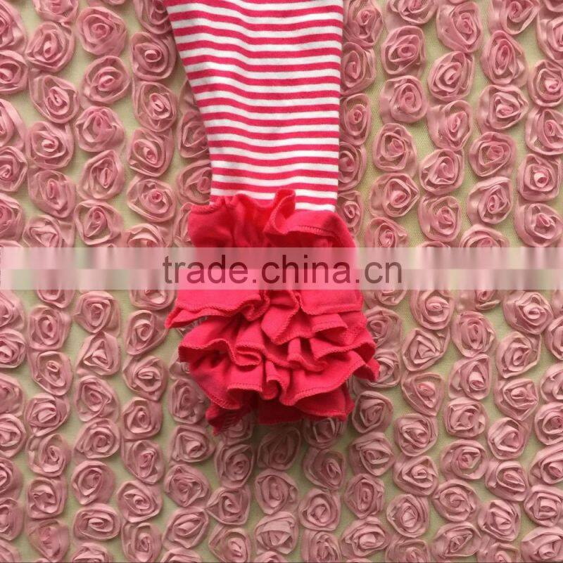 2016 hot sale baby stripe fuller ruffles icing pants baby icing leggings