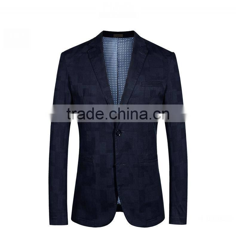Hot Sale Oem Men Fashion Checked 2 Button Suits Jacket Blazer Suit For Men