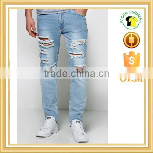 2016 mens slim wash jeans good quality typical skinny distressed jeans