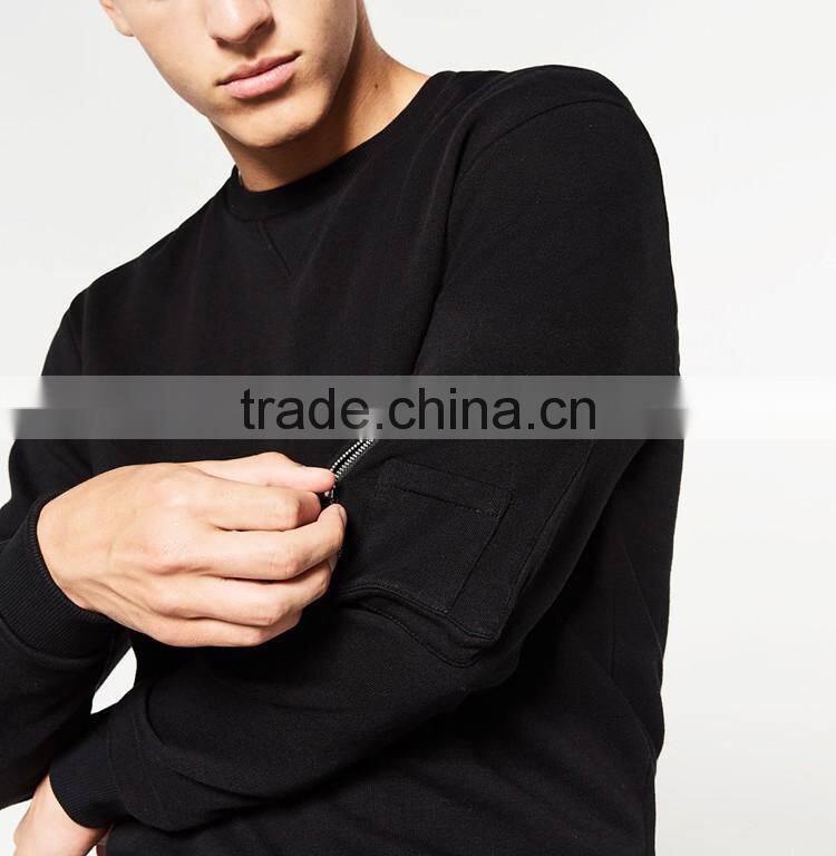 Hot sale cheap custom wholesale side pocket pullover mens sweatshirt