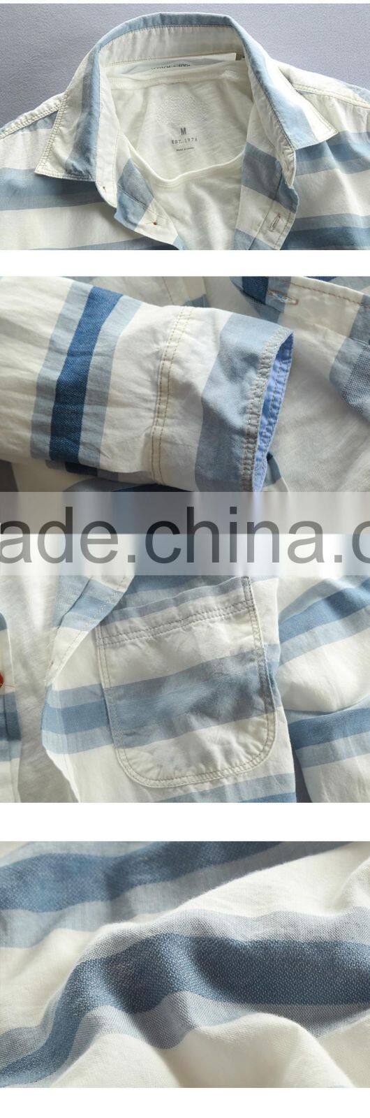 men fashion 100% cotton long sleeve custom striped casual shirt