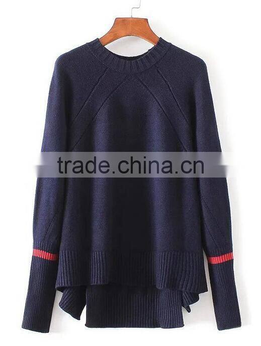 EY0856S New Fashion 2016 Women Long Sleeve irregularity Knitted Pullover Sweater
