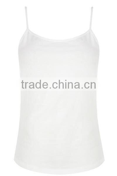 Light White Color Scoop Neck Casual Wear Stringer Vest