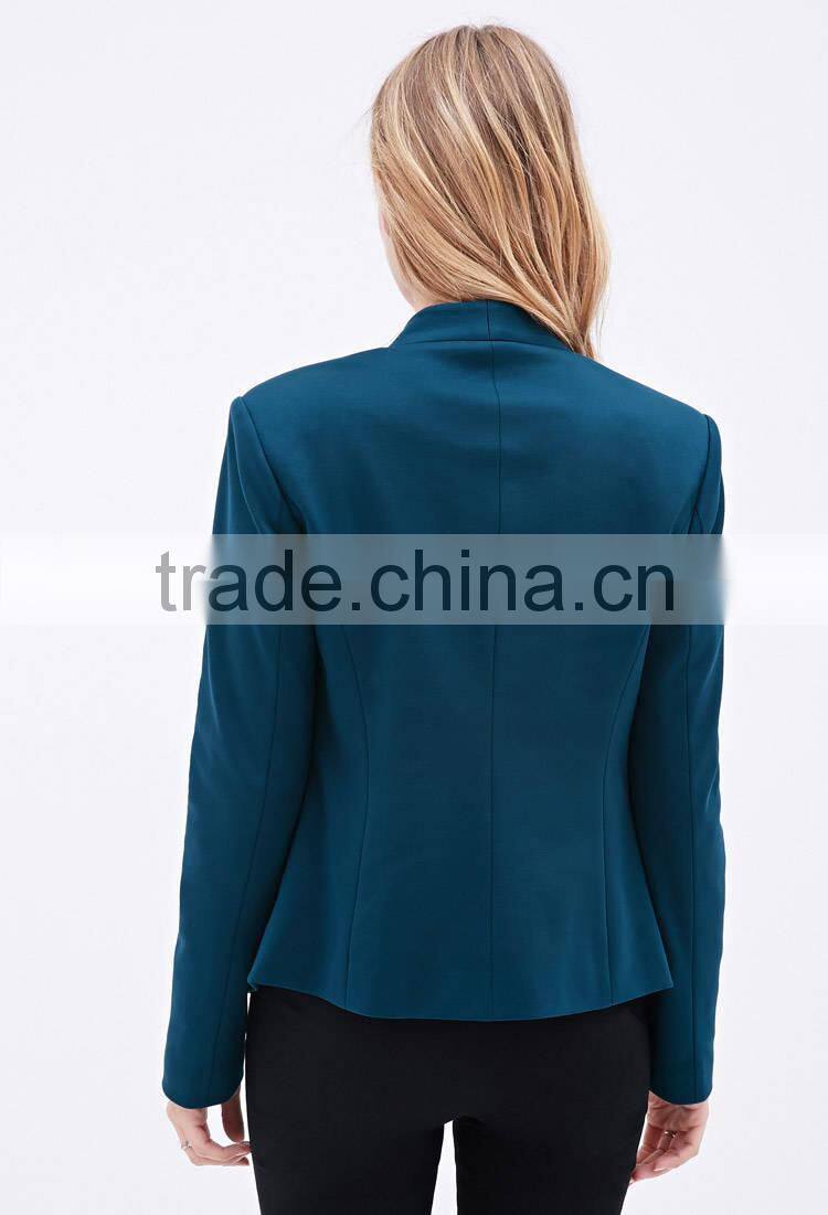 Collarless Woven Blazers for Women