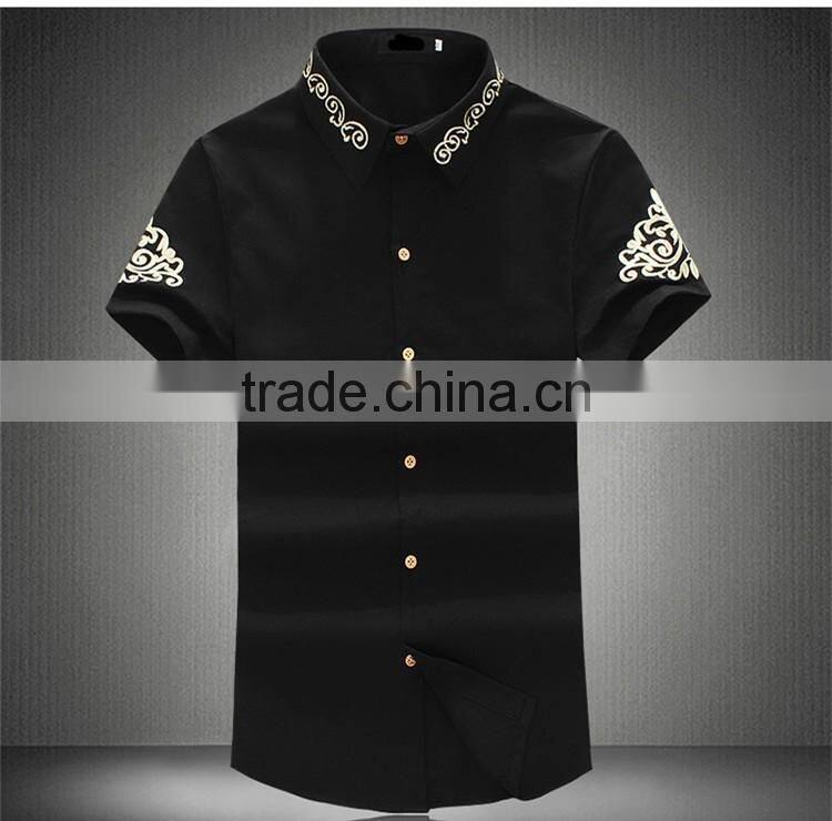7Cultivate one's morality short sleeve shirt embroidered