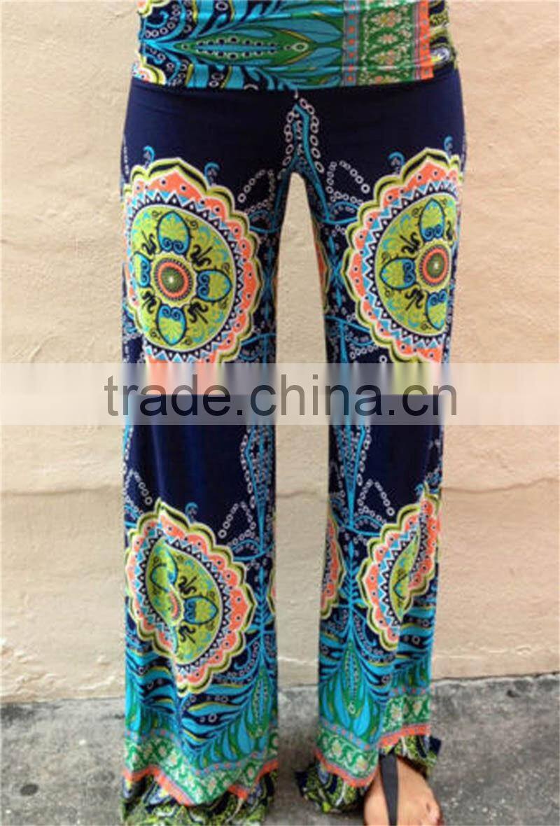 Shandao Women's Fashion Floral Print Trousers