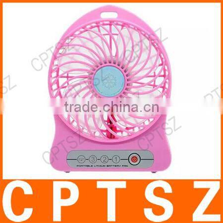Fashion Summer Cool Super Wind Portable Lithium Battery Fan ABS Material with Portable USB Cable