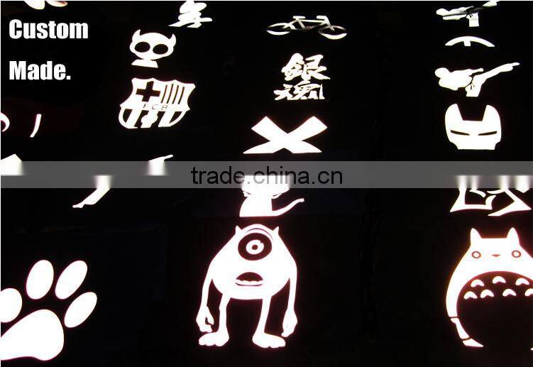 Custom made heat transfer rainbow glitter reflective garment labels