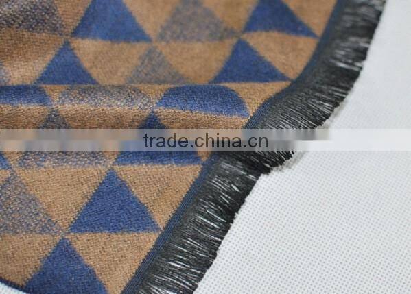Classic yarn dyed jacquard cashmere checked plaid acrylic long men scarf custom