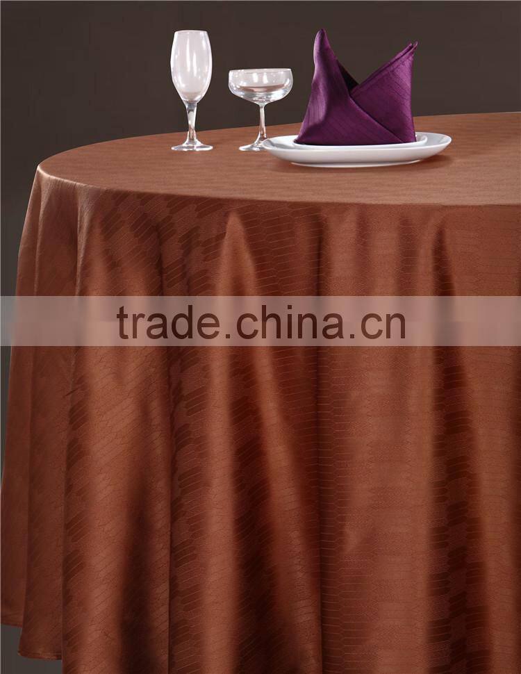 Popular Polyester Damask Jacquard Banquet Round Table Cloth