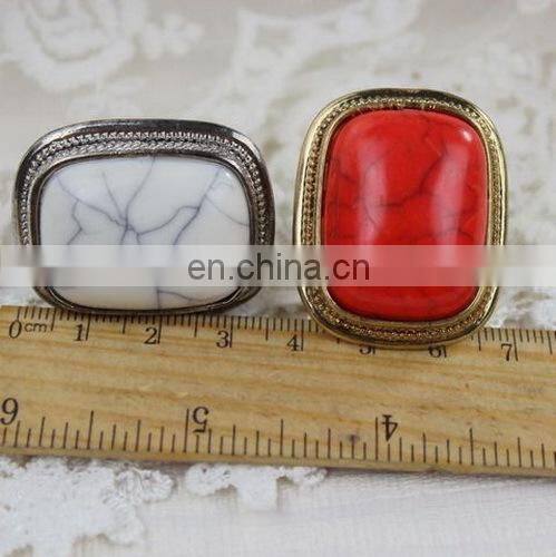 Fashion New Street Style Geometric Gem Women's Major Suit Alloy Finger Ring