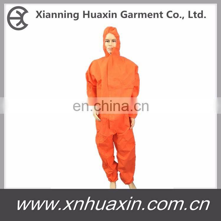 protective hooded suit with elastic wrists and ankles