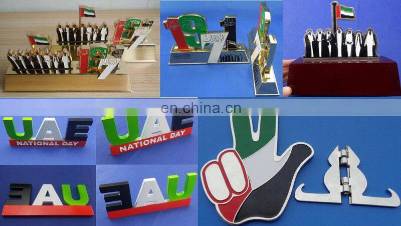 personalized alloy made metal trophy with rotatable medal