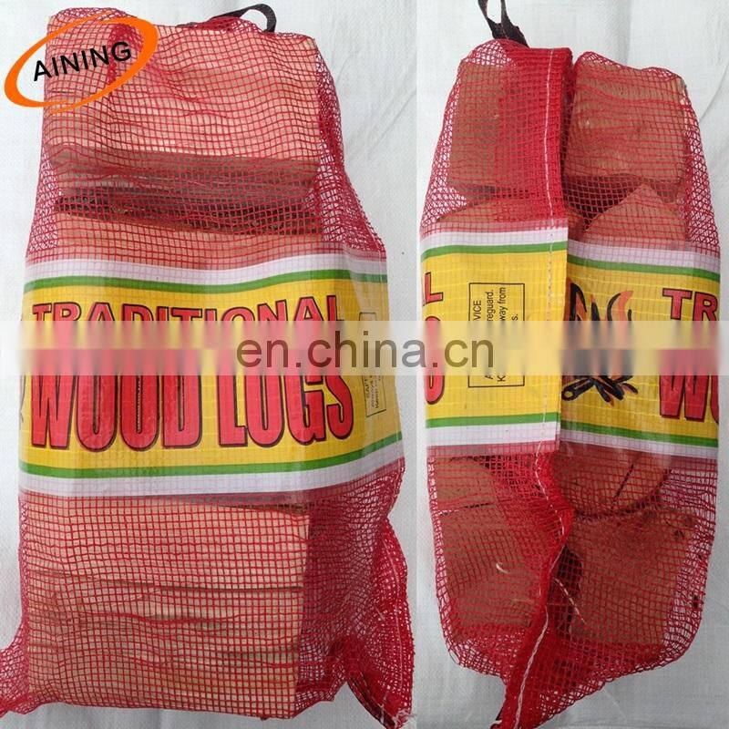 wholesale polypropylene mesh bags firewood with customer label