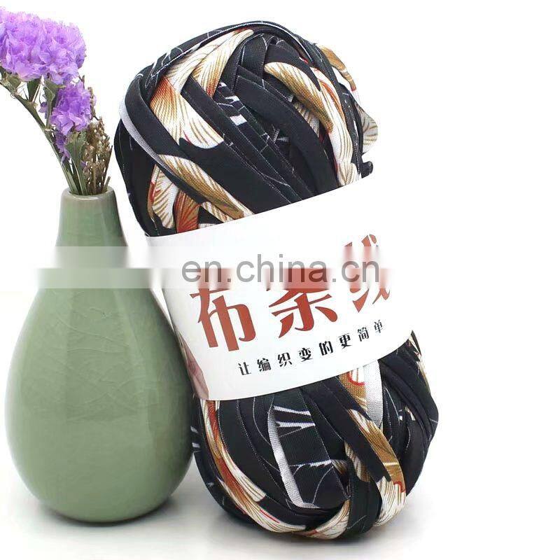 China yarn factory 100% polyester maccaroni tshirt yarn for hand knitting