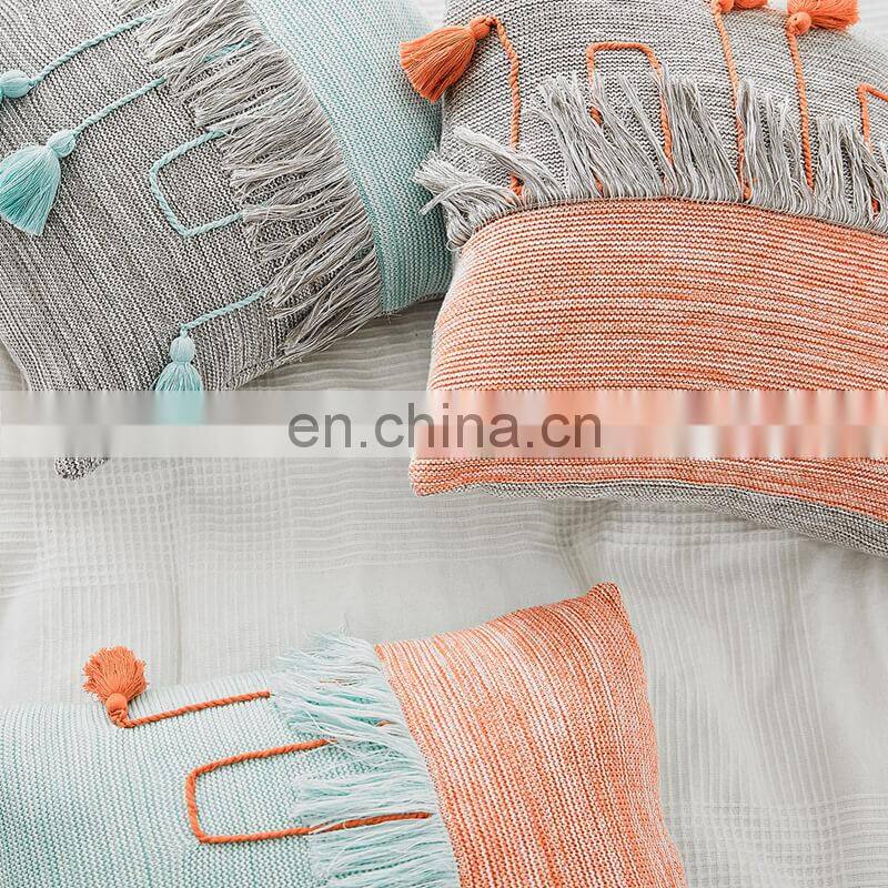 i@home Nordic ins contrast fringed side home sofa cushion pillow