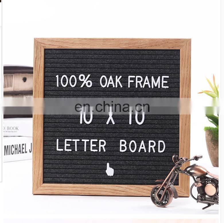 DIY Factory Wooden display changeable hexagonal custom size oak gray felt letter boards