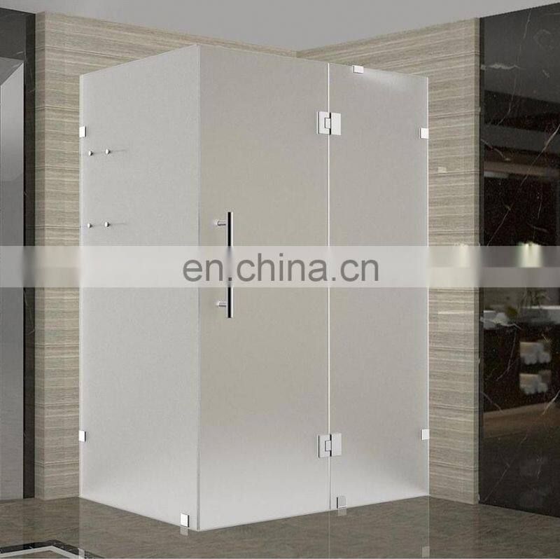 Half frosted shower glass door bathroom contemporary glass door