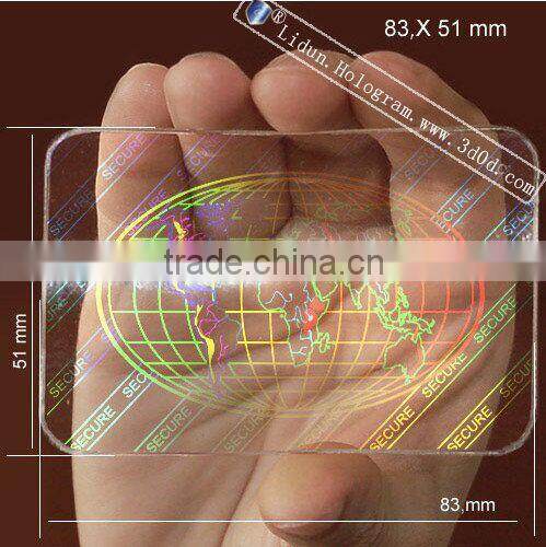 custom Anti-Counterfeit glossy varnish various color different material sheet packing self adhesive hologram sticker