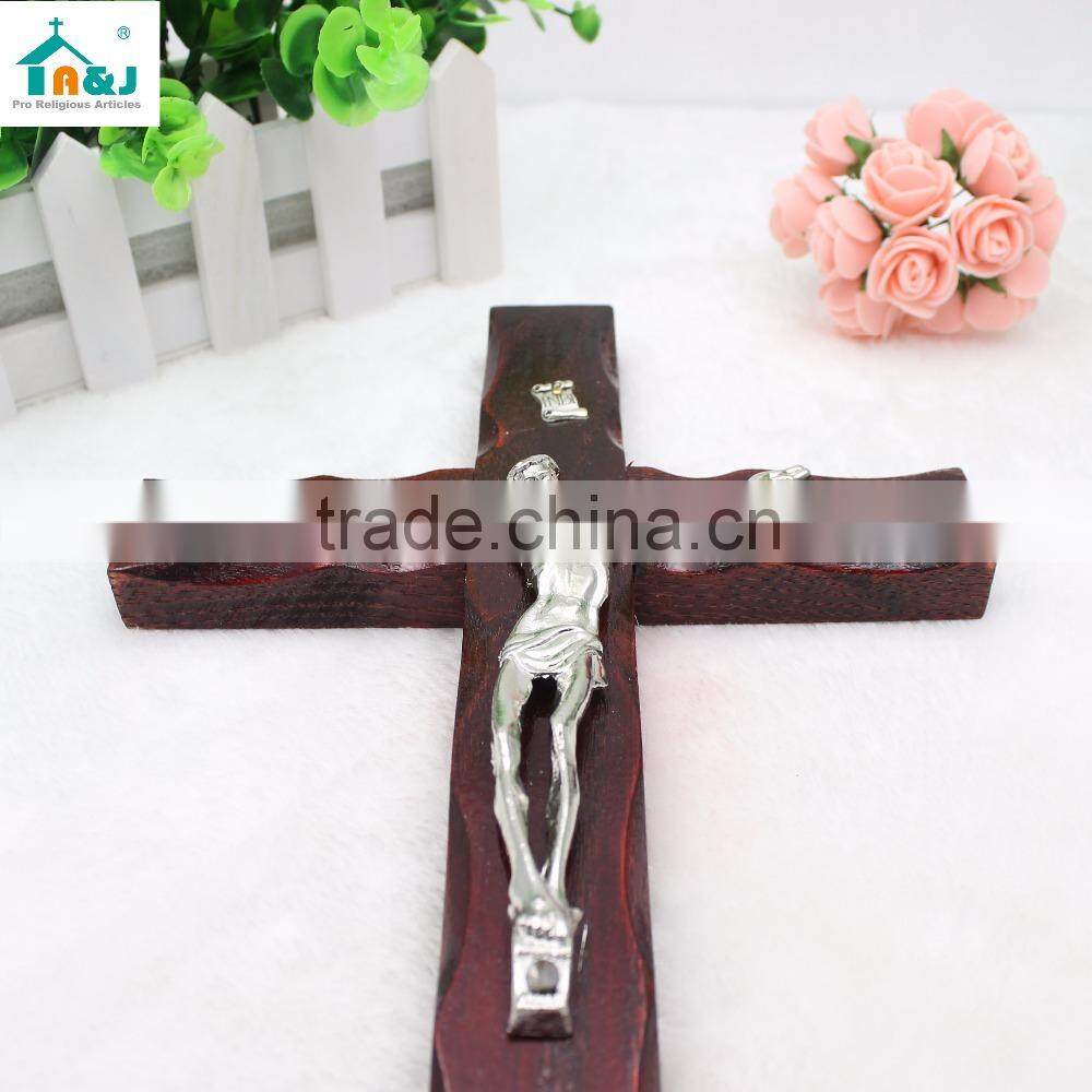 Hand Carved Wood Wall Crucifix