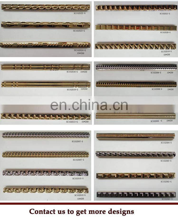 Ceramic gold luxurious design pencil border tile