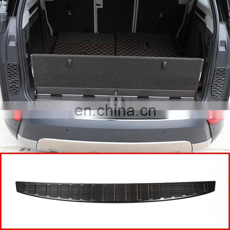 Black Stainless Outside Rear Tail Door Sill Scuff Threshold Protector Cover Plate For Land Rover Discovery 5 L462 2017 2018 LR5