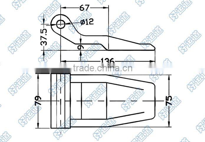 01136 Steel zinc plated container door hinge
