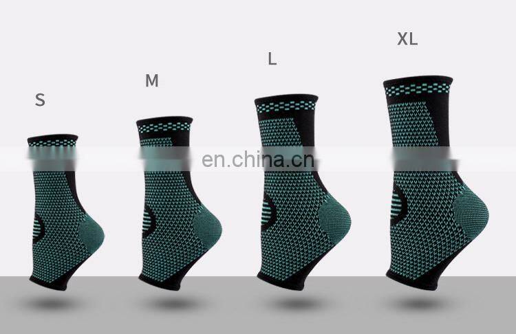 Elastic Nylon Ankle Support Knitted Half Open Toe Compression Socks Sports Injury Foot Supporting Ankle Protection Socks Sleeve