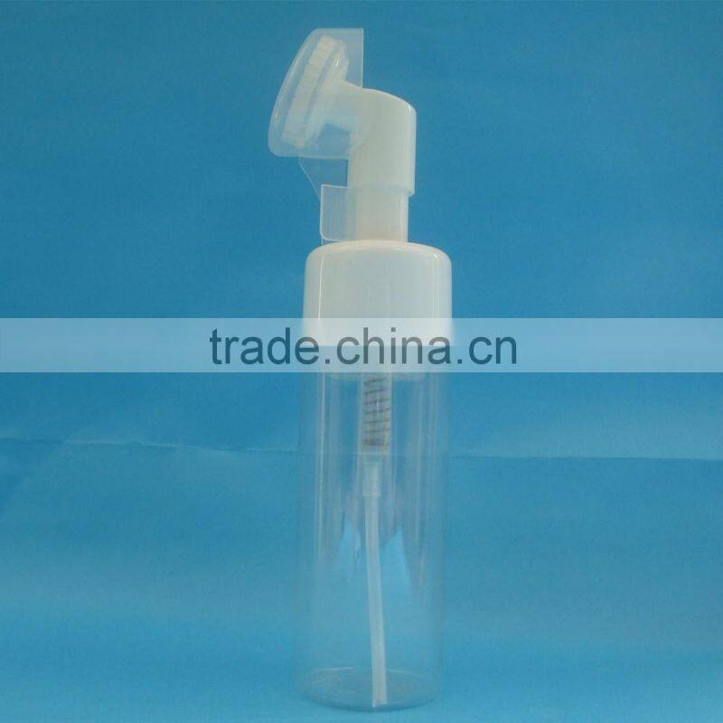 Plastic clear foam bottle with silicone foam pump for personal face washing/ 30mm 43mm closure foam pump