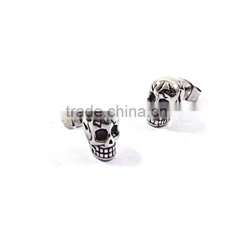 Best Selling Jewelry Stainless Steel Mens Punk skull Earrings