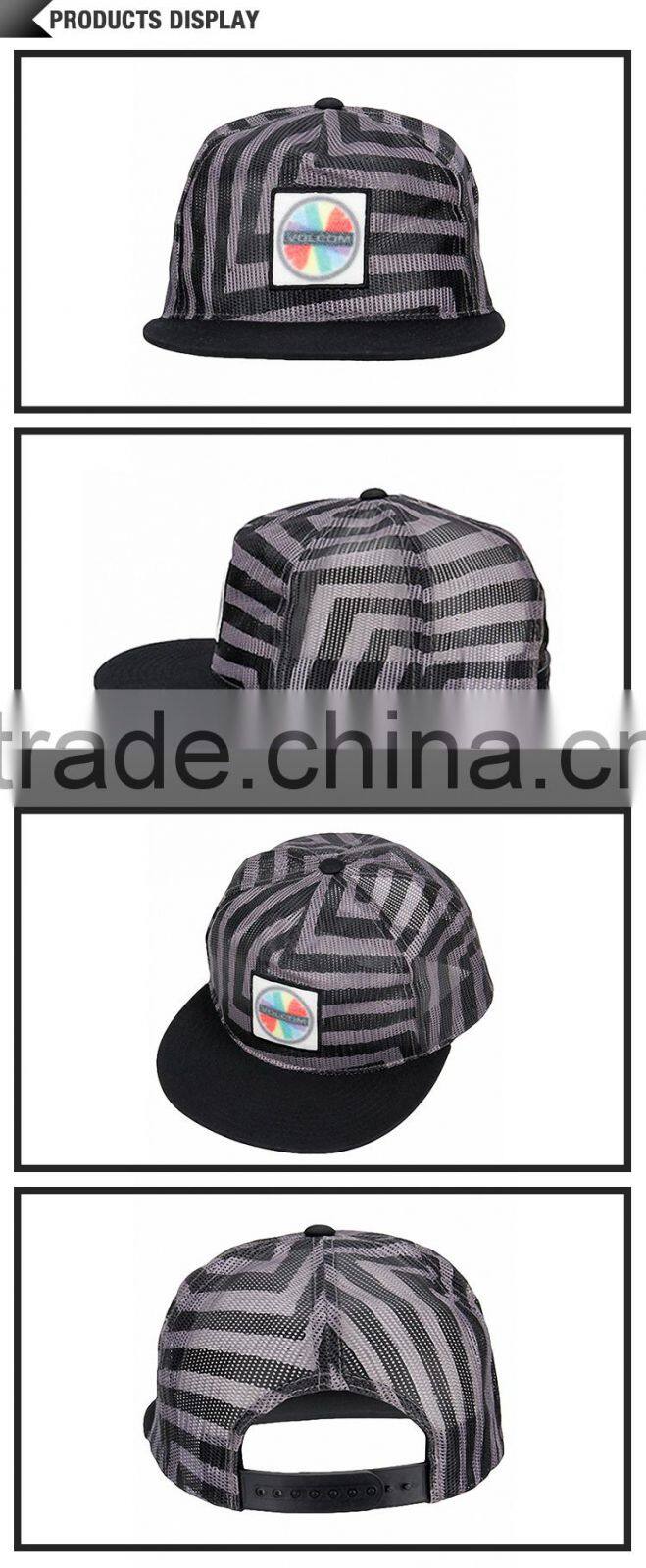 Guangzhou Guangjia factory printed character applique logo mesh trucker hats