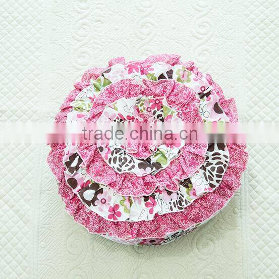 Japanese cheap floral green round ball patchwork cushion