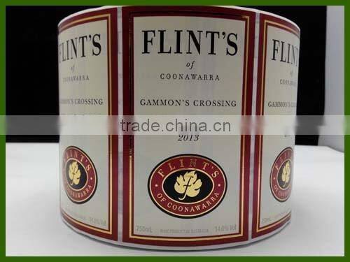 Custom embossing gold stamping wine sticker labels China manufacturer