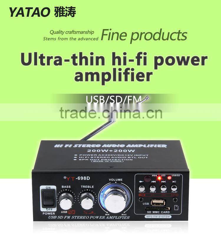 Minsound USB-700M professional power amplifier with U disk YT-698D with usb/sd three colour