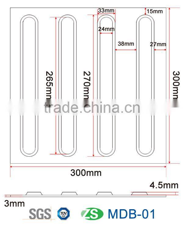 Grey Blind Tactile Rubber Paving Bricks Safety Tactile Pavers