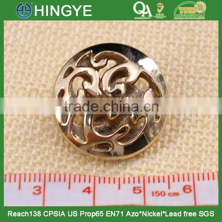 wholesale light gold shank zinc alloy button for coat 15754