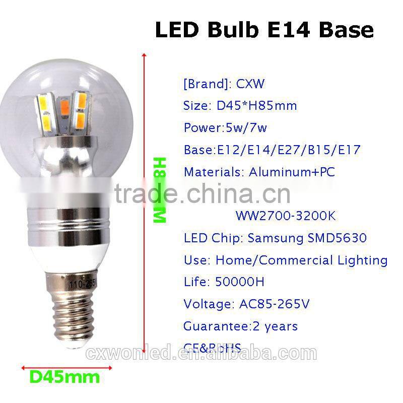 7W LED Candle Light, 45W Replacement Candle LED Light, E14 LED Light Candle