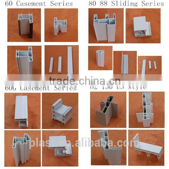Huazhijie upvc door and window frame for 70 casement