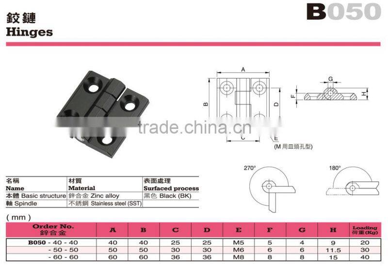 For Doors Cabinets Furnitures or Machines Black Zinc Alloy Hinges