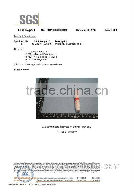 Wholesale office and school stationery whiteout/correction pen fluid