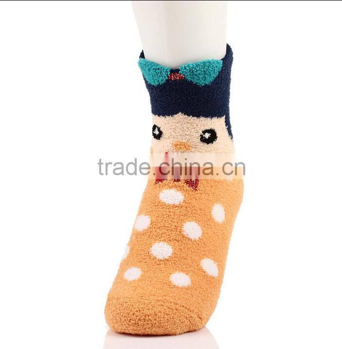 custom colourful lovely dot women fuzzy terry warm thick cartoon fluffy sport socks