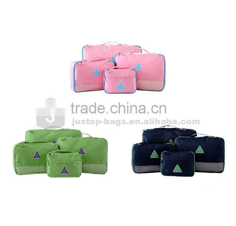 Justop New Arrival 4 in 1 Travel Organizer Bag For Clothes Storage Pouch Fashion Folding Toiletry Bags set